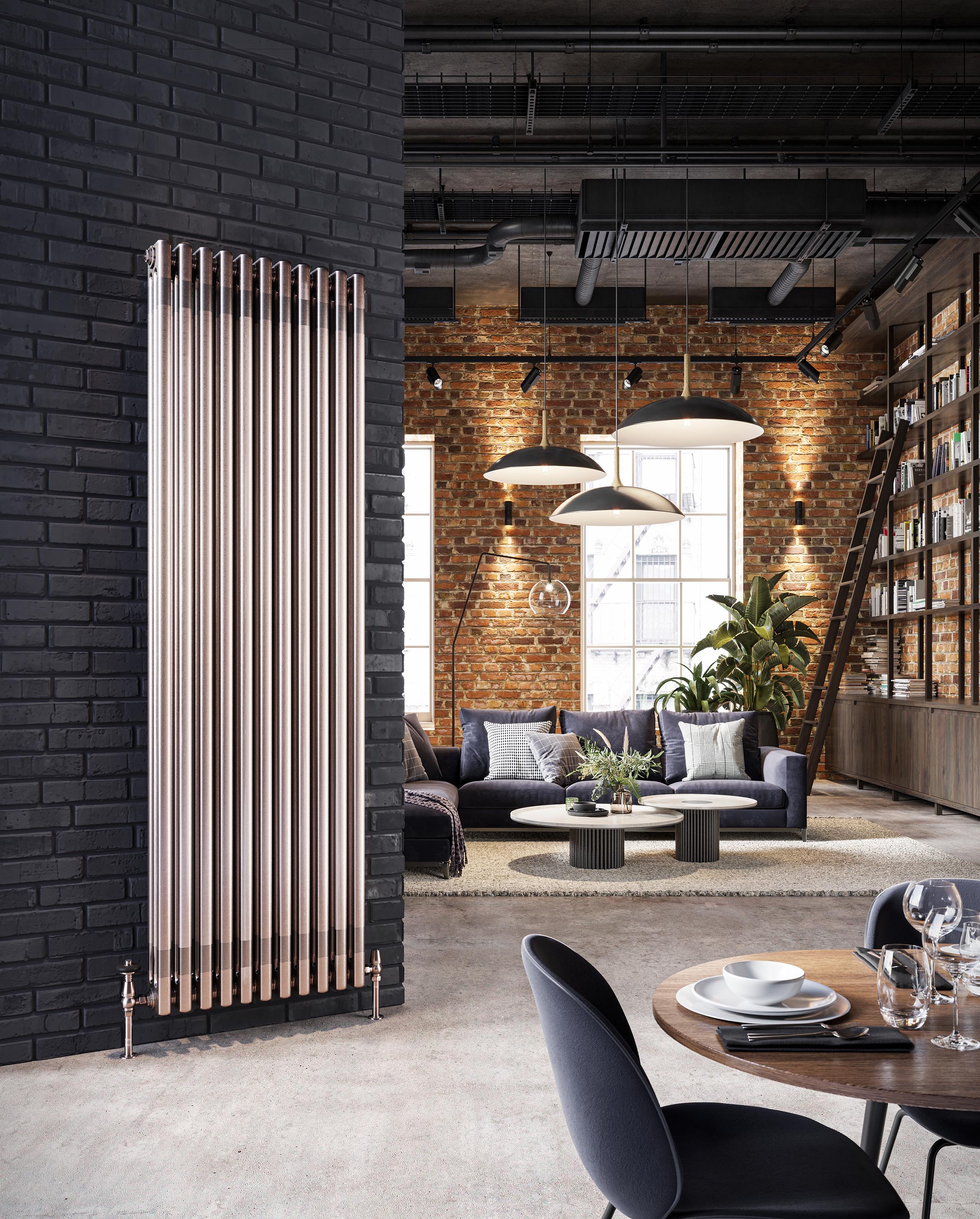 DQ Heating Modus Radiator Room Setting 3D Visualisation