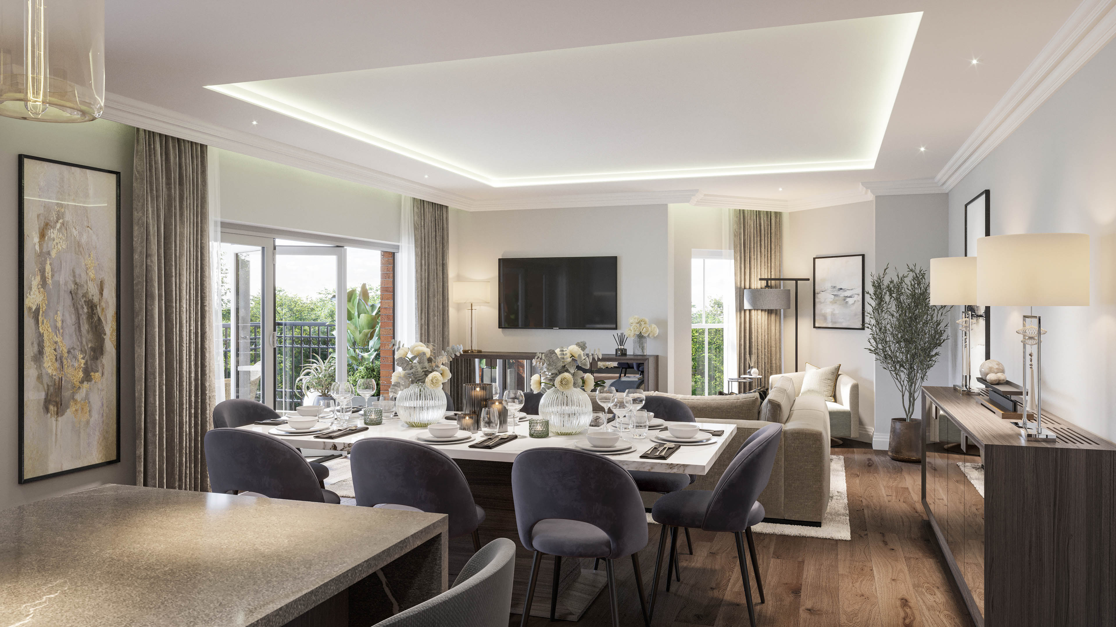 Lincoln Court Living Room CGI